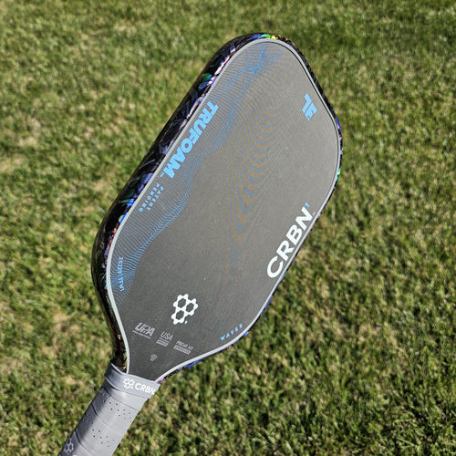 CRBN Trufoam Waves pickleball paddle with hologram forged carbon edge tape
