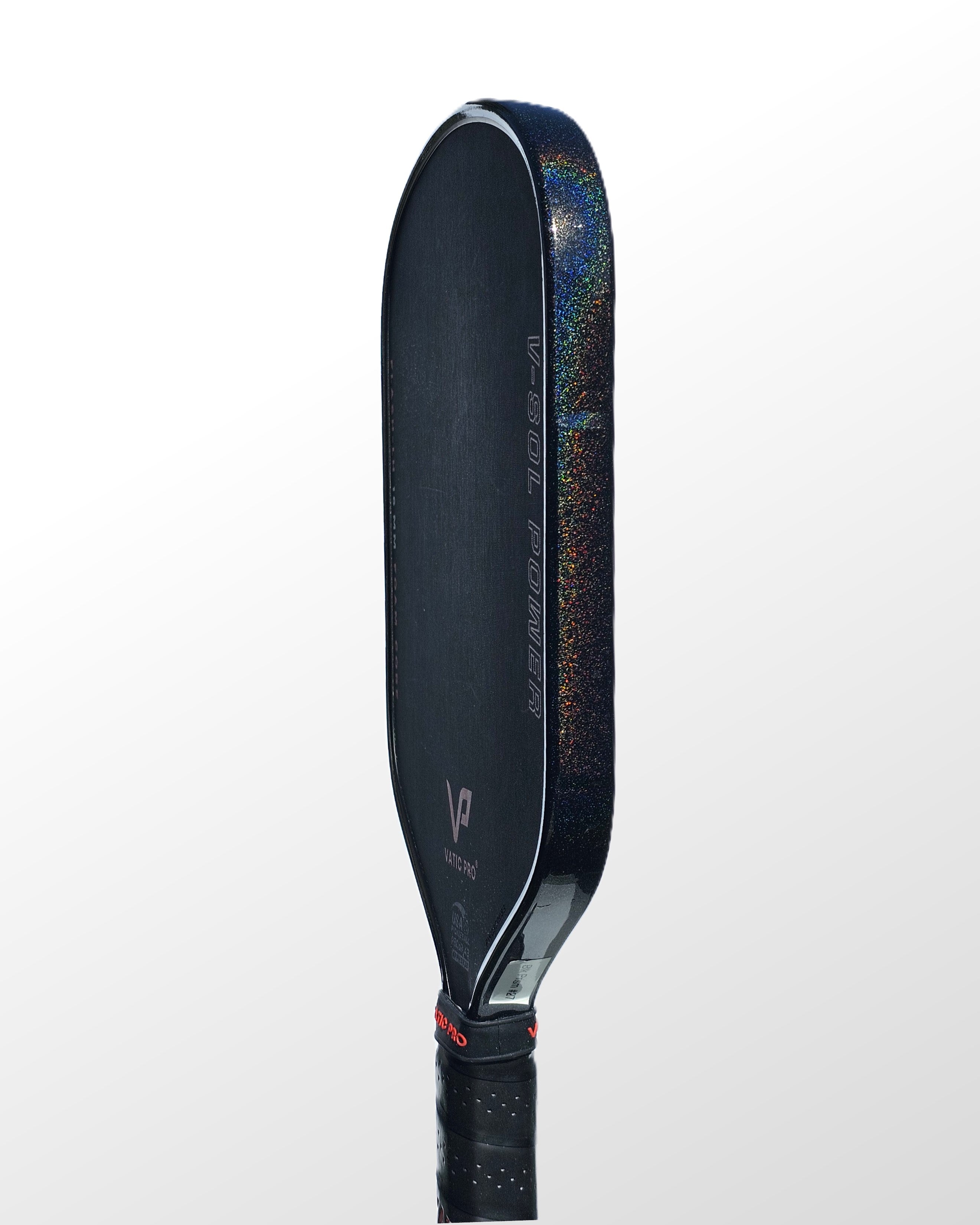 Vatic Pro V-Sol Power pickleball paddle with Black prism edge tape