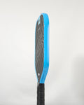 Selkirk pickleball paddle with bright blue edge tape