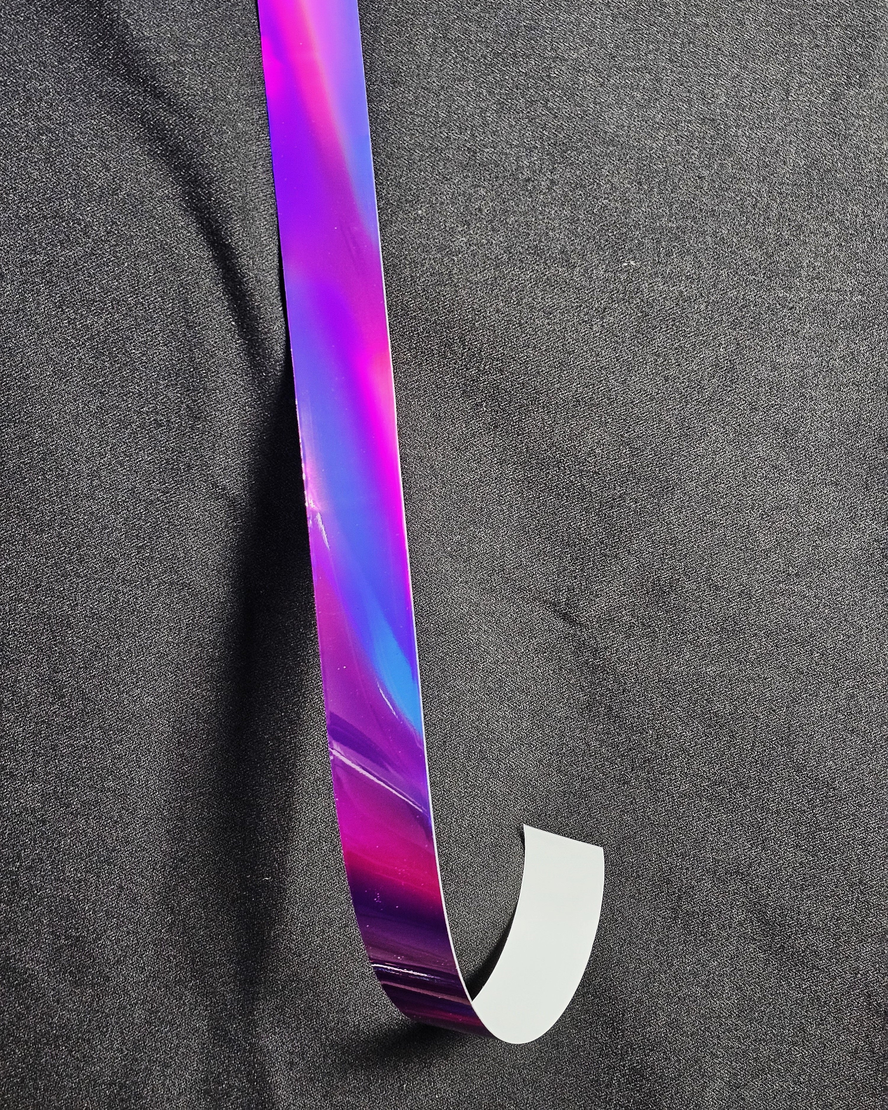 holographic purple tape on a black background