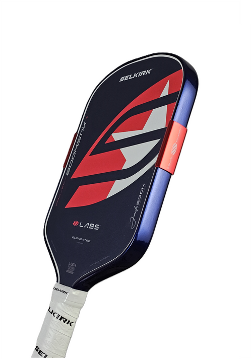 Jack Sock Selkirk Boomstik pickleball paddle with Deep Metallic Blue edge tape