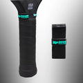 Black BODHI pickleball overgrip on a gray background