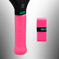 Pink BODHI Pickleball overgrip on a gray background